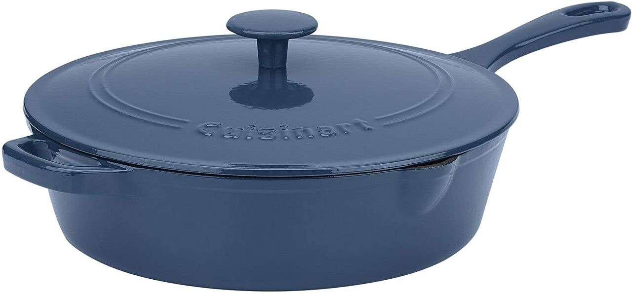 cuisinart enamel cast iron ci45 30bg 12 chicken fryer blue image 4