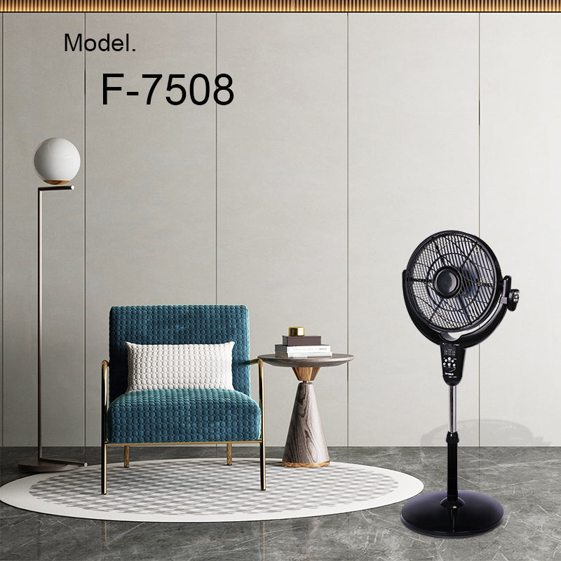 optimus louver fan 14 pedestal remote led timer f 7508 image 6