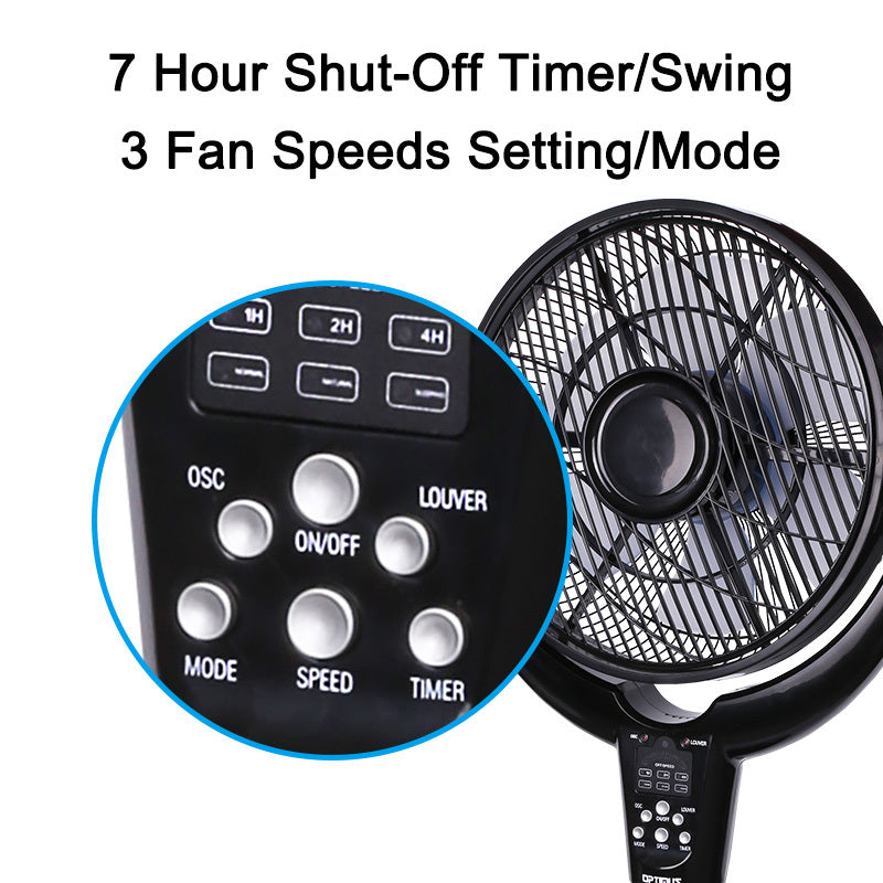 optimus louver fan 14 pedestal remote led timer f 7508 image 7