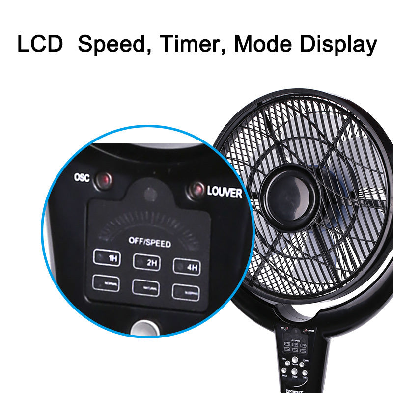 optimus louver fan 14 pedestal remote led timer f 7508 image 4