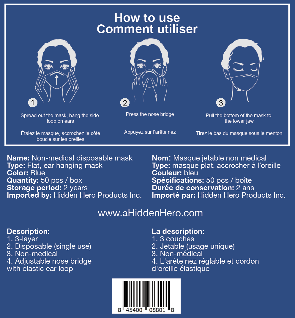 ahiddenhero premium disposable face mask 50 pcs image 3