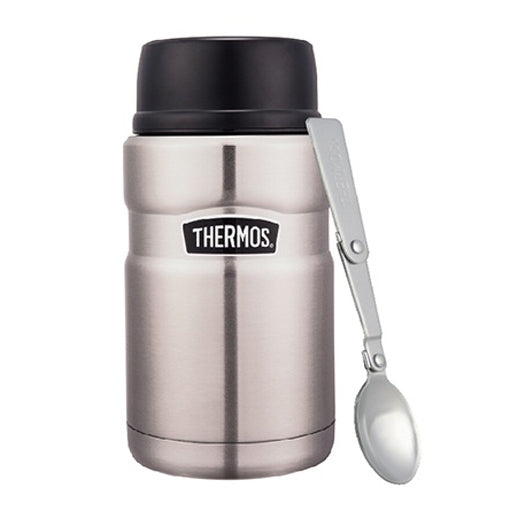 thermos stainless king food jar sk3021sbk 710ml with spoon black stainless steel image 1