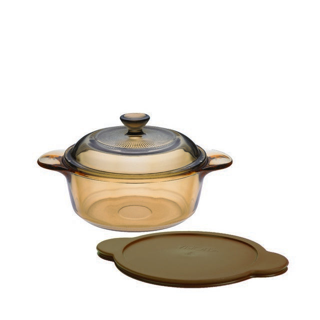 visions glass casserole vs08 0 8l with glass plastic cover image 1