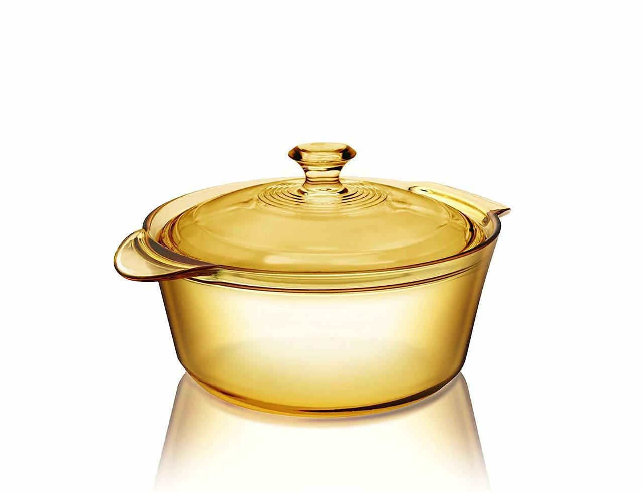 visions flair glass casserole vsf16 1 6l with glass cover image 2