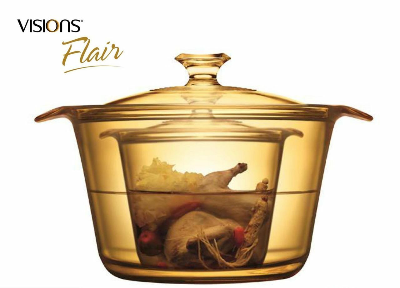 visions flair glass 4 piece set vsf356 1 2l 5 5l glass cookware image 2