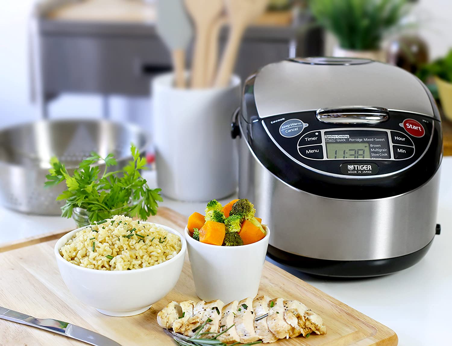 tiger rice cooker 5 5 cup multi function s s black jax t10u image 3