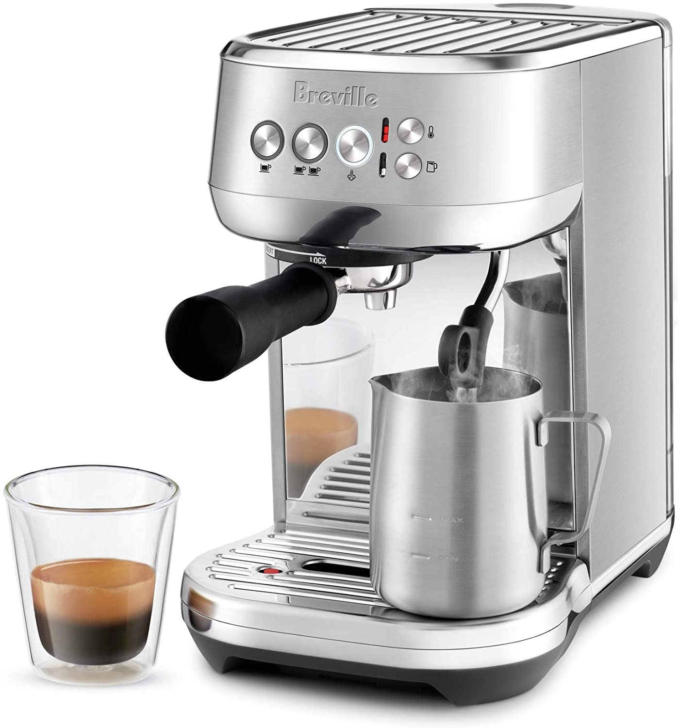 breville the bambino plus espresso maker 1560w brushed s s bes500bss image 2