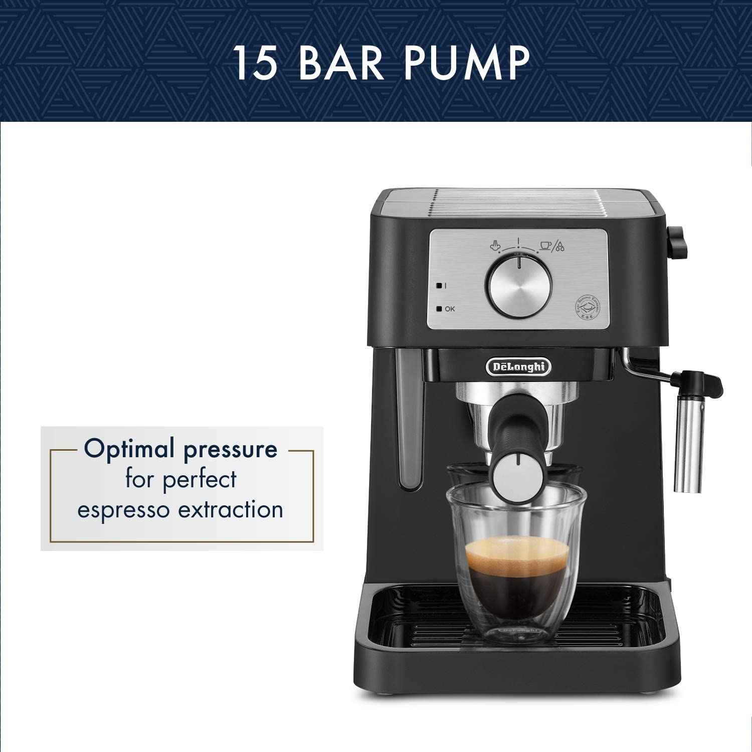 delonghi stilosa espresso maker 15 bar pump 1100w black ec260bk image 3
