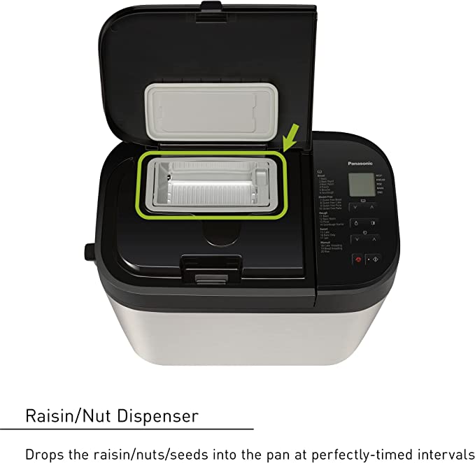 panasonic bread maker 2 lb capacity makes gluten free bread cake amp dough s s amp black sd r2550s image 3