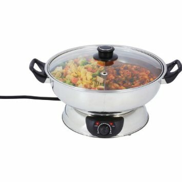 tonly chinese hot pot hs160b30 stainless steel with divider image 1