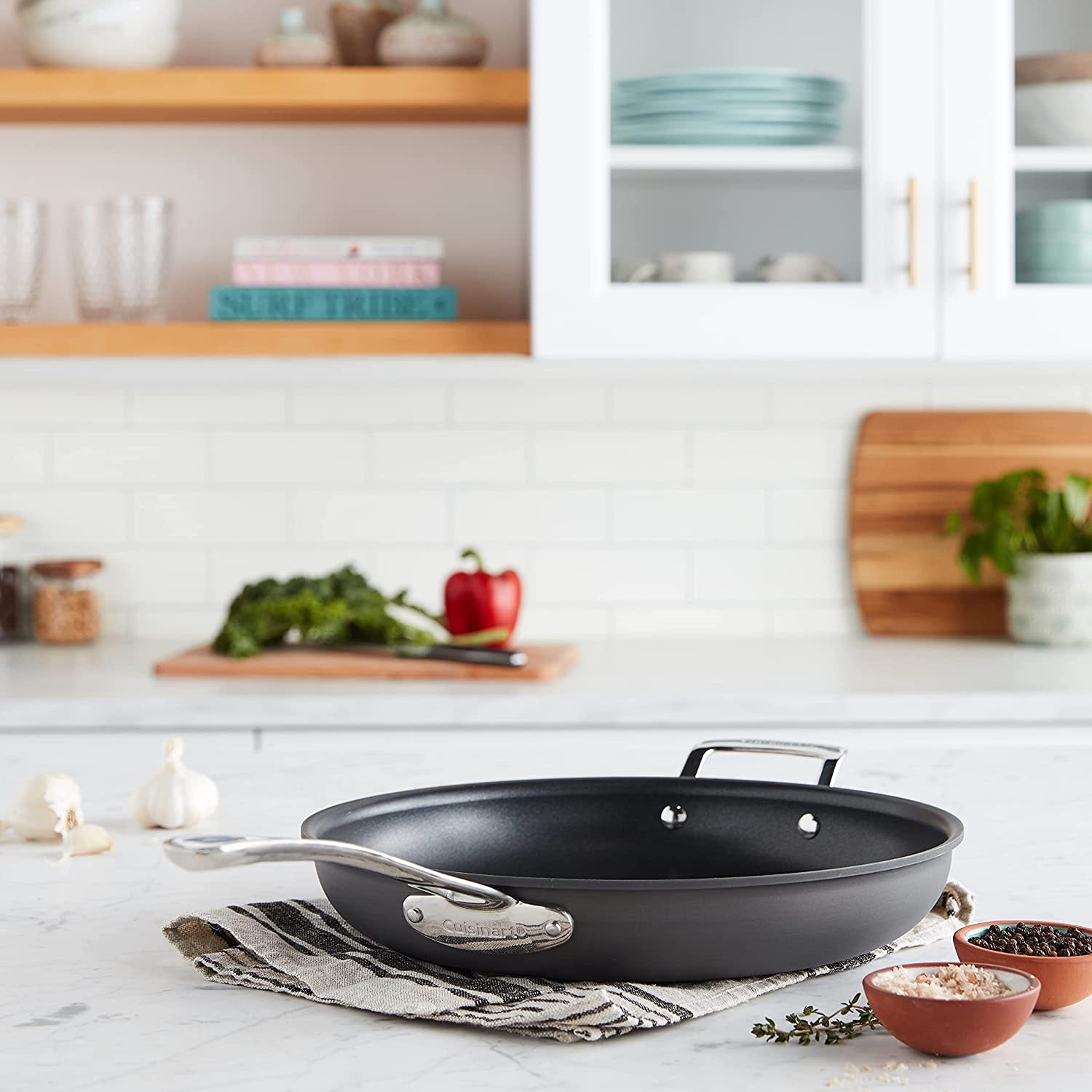 cuisinart contour open skillet w helper handle 30cm hard anodized non stick 6422 30hc image 5