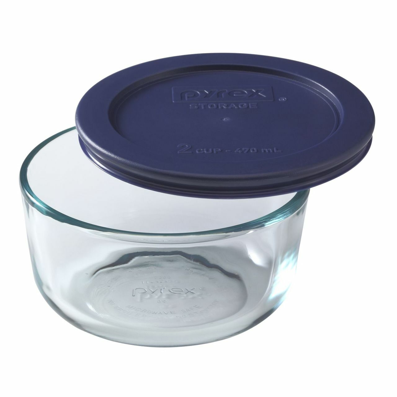 pyrex simply store 2 cup round dish 1119858 with blue lid image 1
