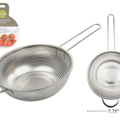l gourmet 70748 perforated colander w handle 7 5 8 dia 1 15qt image 1